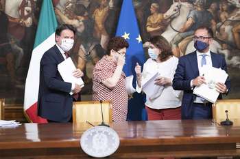 Conferenza stampa Decreto Agosto - Photo credit: Palazzo Chigi