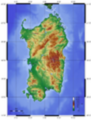 Regione Sardegna, mappa topografica - immagine di Zamonin